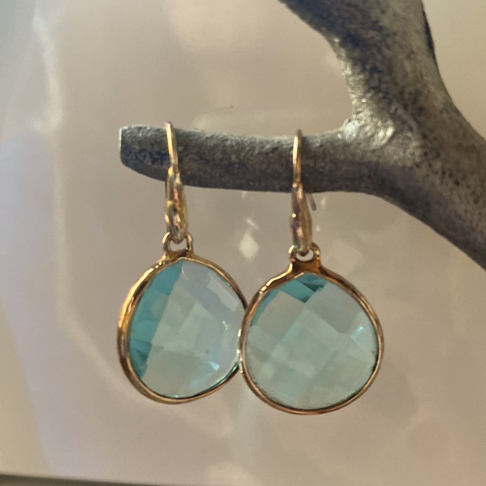Aquamarine and gold earrings